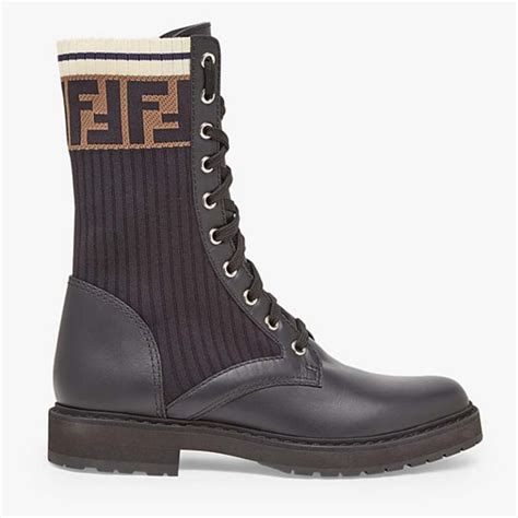 fendi ankle boots black leather biker boots|Fendi cowboy boots dupe.